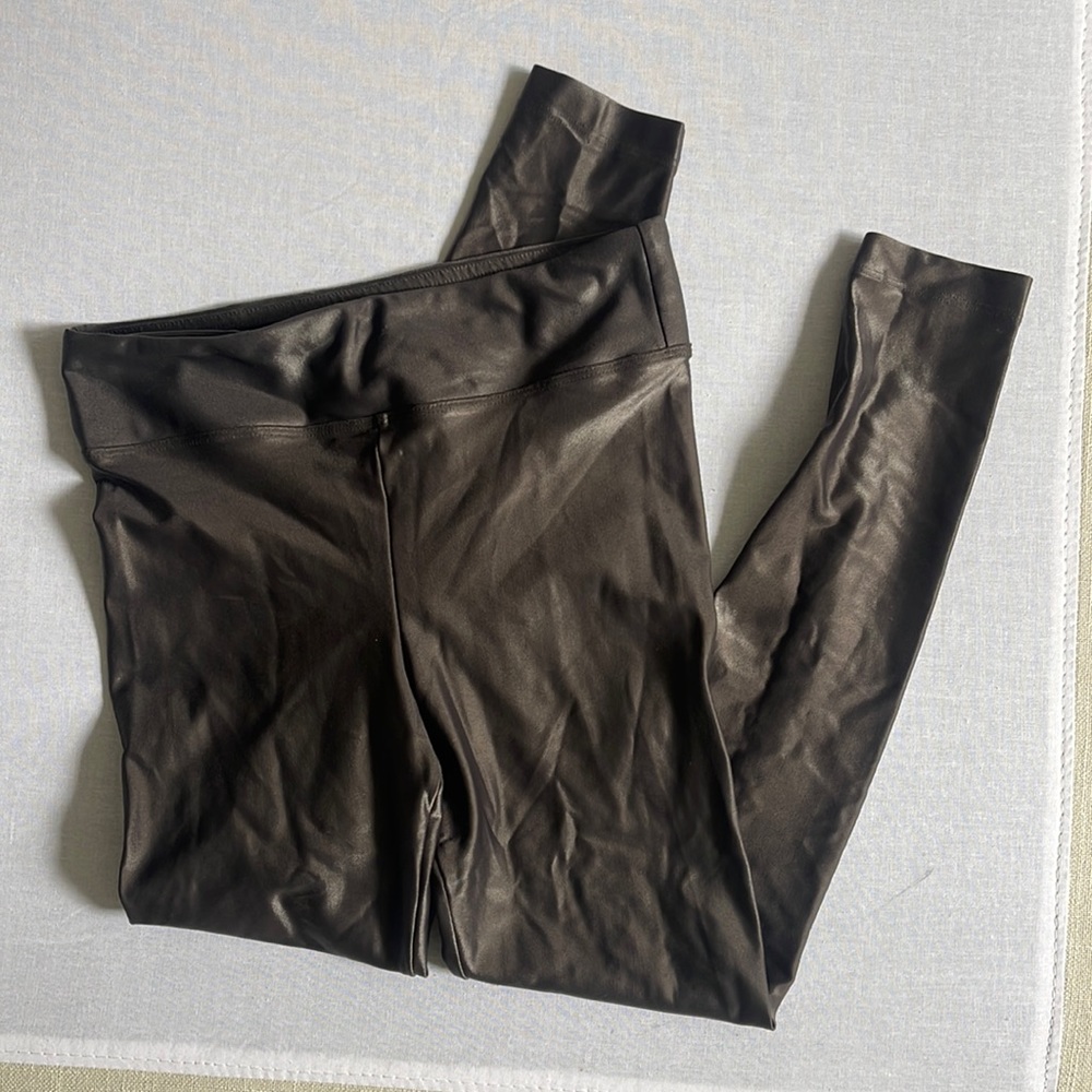 Coral grey metallic leggings